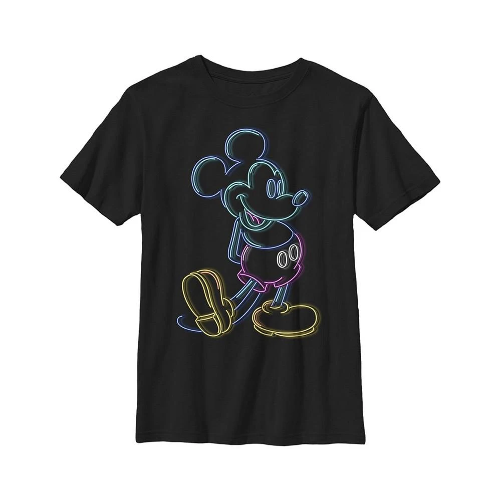 商品Disney|Boy's Mickey & Friends Bright Neon Mickey Mouse Outline  Child T-Shirt,价格¥202,第1张图片