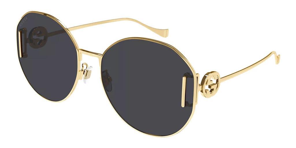 商品Gucci|Gucci Grey Round Ladies Sunglasses GG1206SA 002 63,价格¥1795,第1张图片