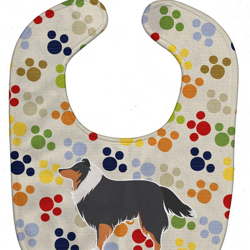 商品Caroline's Treasures|Sheltie/Shetland Sheepdog Pawprints Baby Bib,价格¥84,第1张图片