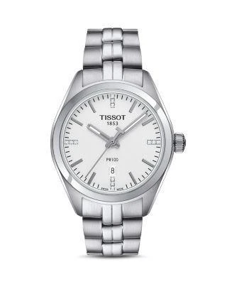 商品Tissot|PR 100 Stainless Steel Watch with Diamonds, 33mm,价格¥3177,第1张图片详细描述