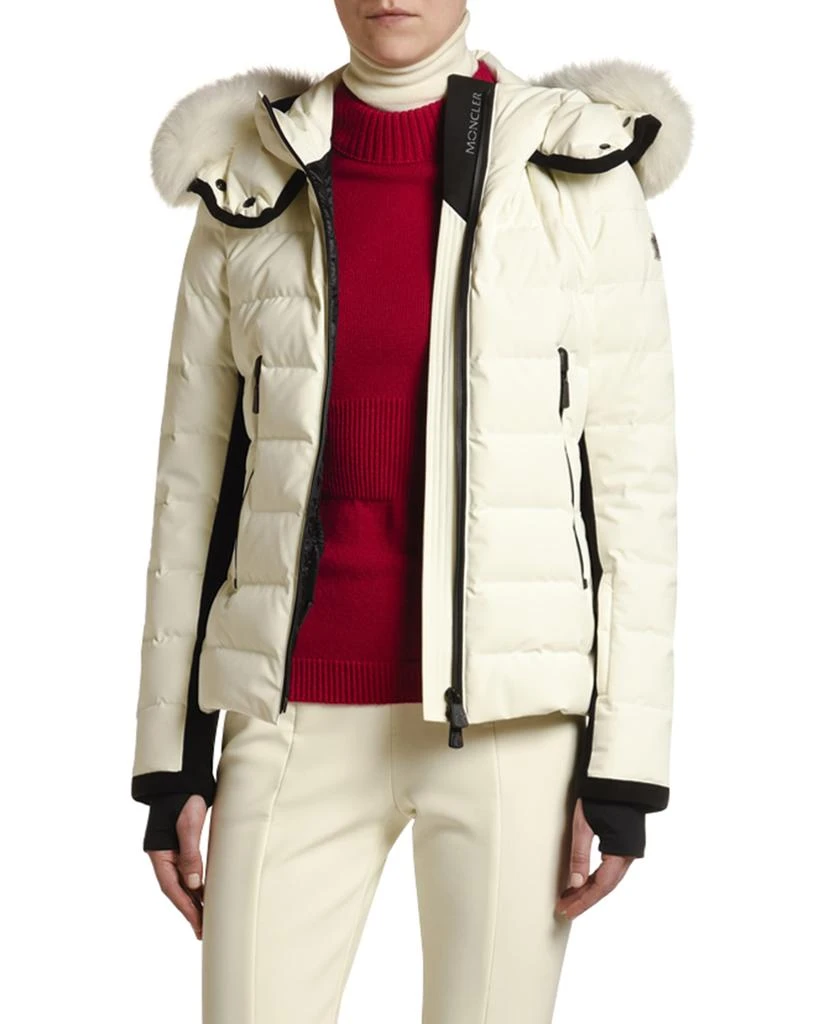 商品Moncler|Fitted Down Fur Trim Lamoura Jacket,价格¥17442,第3张图片详细描述