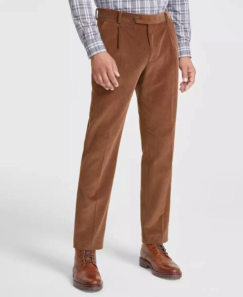 商品Tommy Hilfiger|Men's Relaxed Modern-Fit Pleated Corduroy Suit Separate Pants,价格¥303,第3张图片详细描述