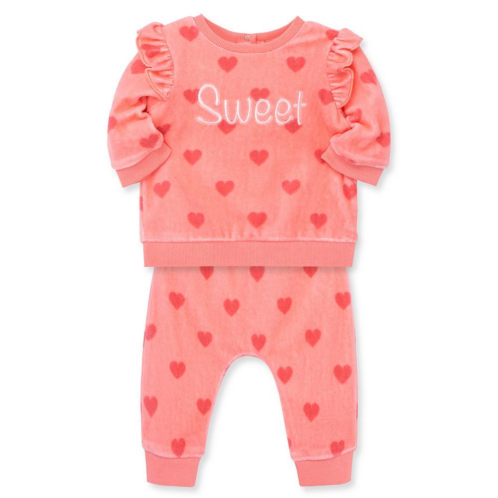 Baby Girls Sweet Heart T-shirt and Pants, 2-Piece Set商品第3张图片规格展示