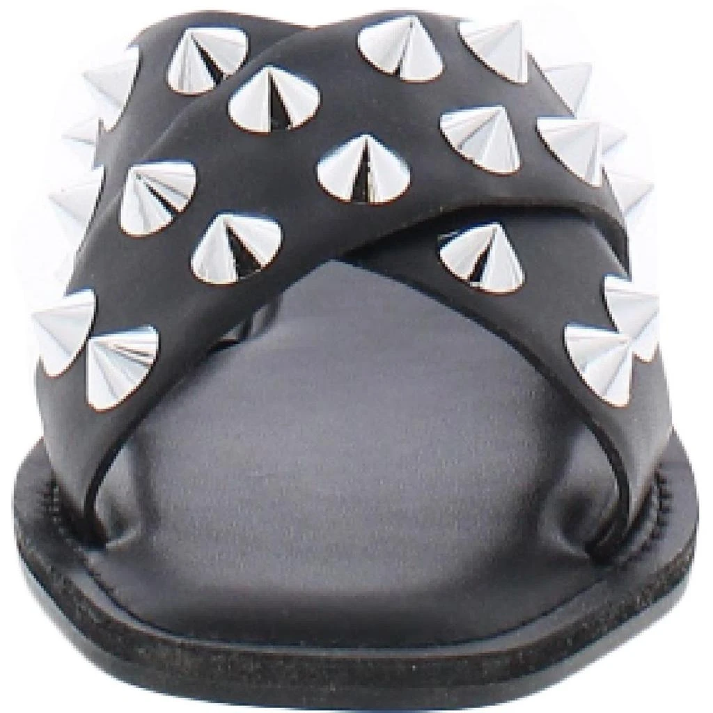Steve Madden Womens Cross Faux Leather Studded Flat Sandals 商品