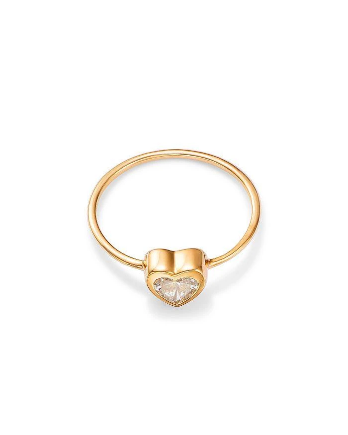 商品Moon & Meadow|14K Yellow Gold Lab Grown Diamond Heart Bezel Solitaire Ring,价格¥5899,第3张图片详细描述