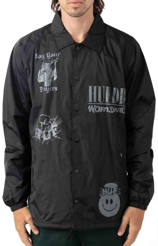 商品HUF|Disorder Coaches Jacket - Black,价格¥384,第1张图片