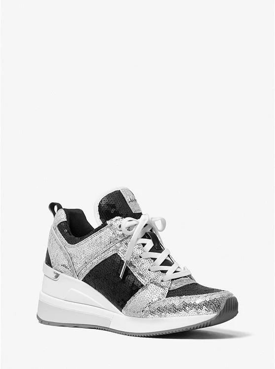 商品Michael Kors|Georgie Two-Tone Sequined Canvas Trainer,价格¥670,第1张图片
