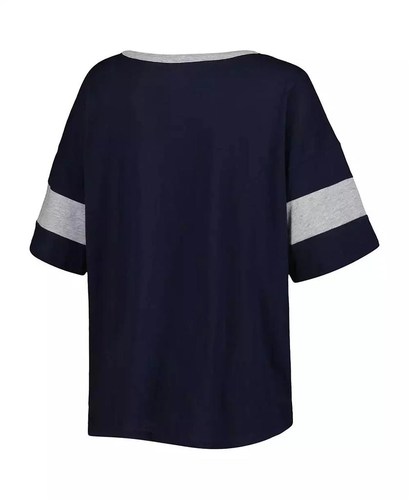 商品CHAMPION|Women's Navy Villanova Wildcats Jumbo Arch Striped Half-Sleeve T-shirt,价格¥240,第2张图片详细描述