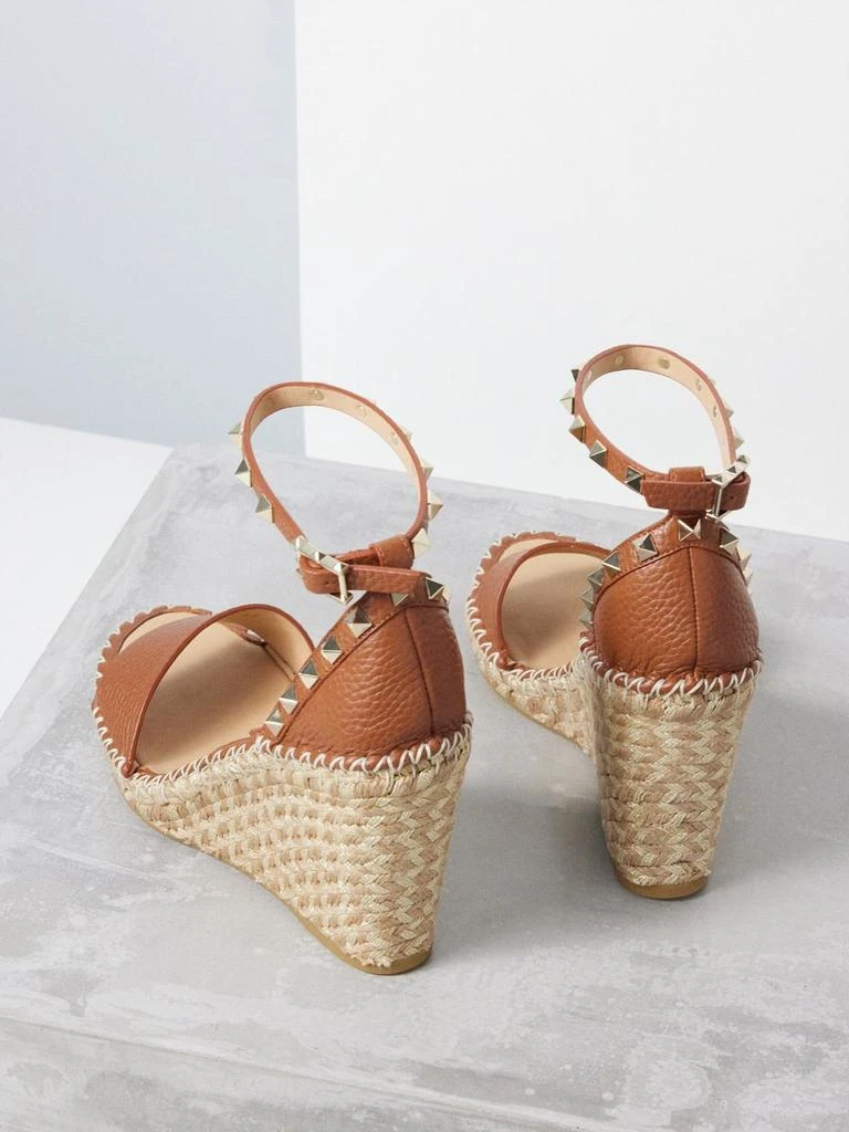 商品Valentino|Rockstud 105 leather espadrille wedge sandals,价格¥4545,第3张图片详细描述