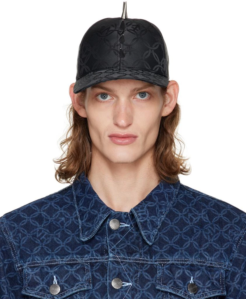 商品Charles Jeffrey Loverboy|Black Studded Cap,价格¥371,第1张图片