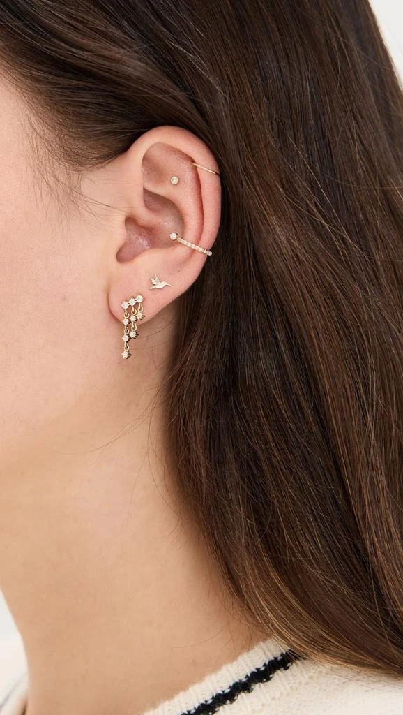 商品Zoe Chicco|14k Gold Single Itty Bitty Hummingbird Stud Earring,价格¥1082,第2张图片详细描述