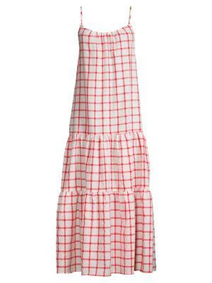 商品Love Ady|Checked Tiered Maxi Dress,价格¥239,第3张图片详细描述