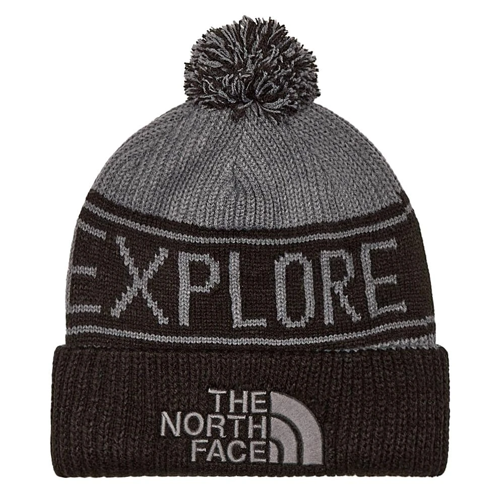 商品The North Face|The North Face Retro Pom Beanie - Grey / Black,价格¥200,第1张图片