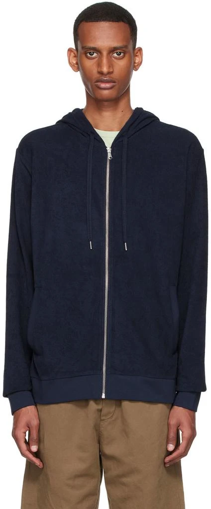 商品Sunspel|Navy Towelling Zip Jacket,价格¥425,第1张图片