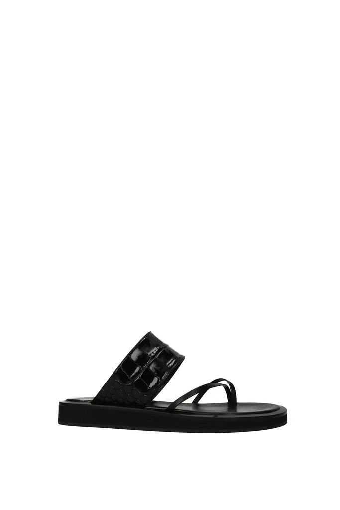 商品Paris Texas|Slippers and clogs Leather Black,价格¥1584,第1张图片