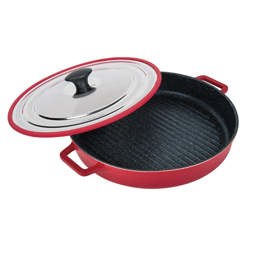 商品MASTERPAN|Stovetop Oven Grill Pan With Heat-In Steam-Out Lid, Non-Stick Cast Aluminum, 12",价格¥636,第1张图片详细描述