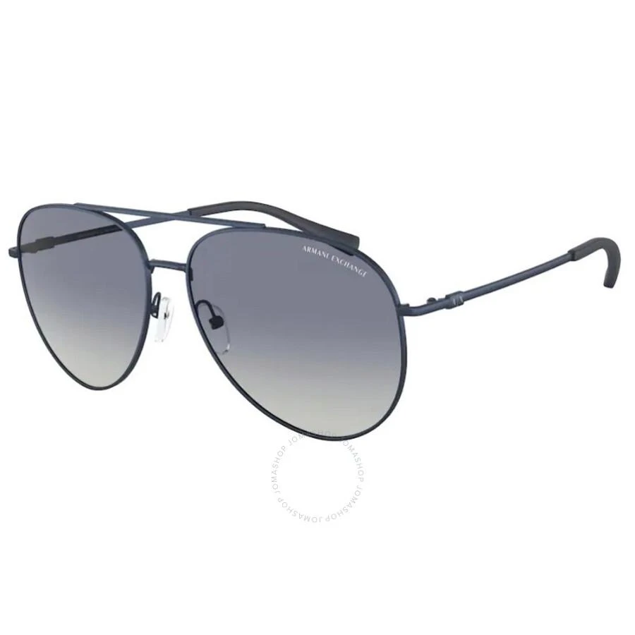 商品Armani Exchange|Blue Grey Gradient Pilot Men's Sunglasses AX2043S 61054L 62,价格¥298,第1张图片