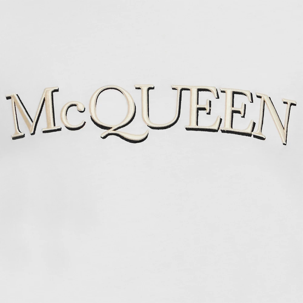 商品Alexander McQueen|ALEXANDER MCQUEEN 亚历山大·麦昆 男士白色棉质T恤 649876-QQZ56-0900,价格¥1984,第1张图片
