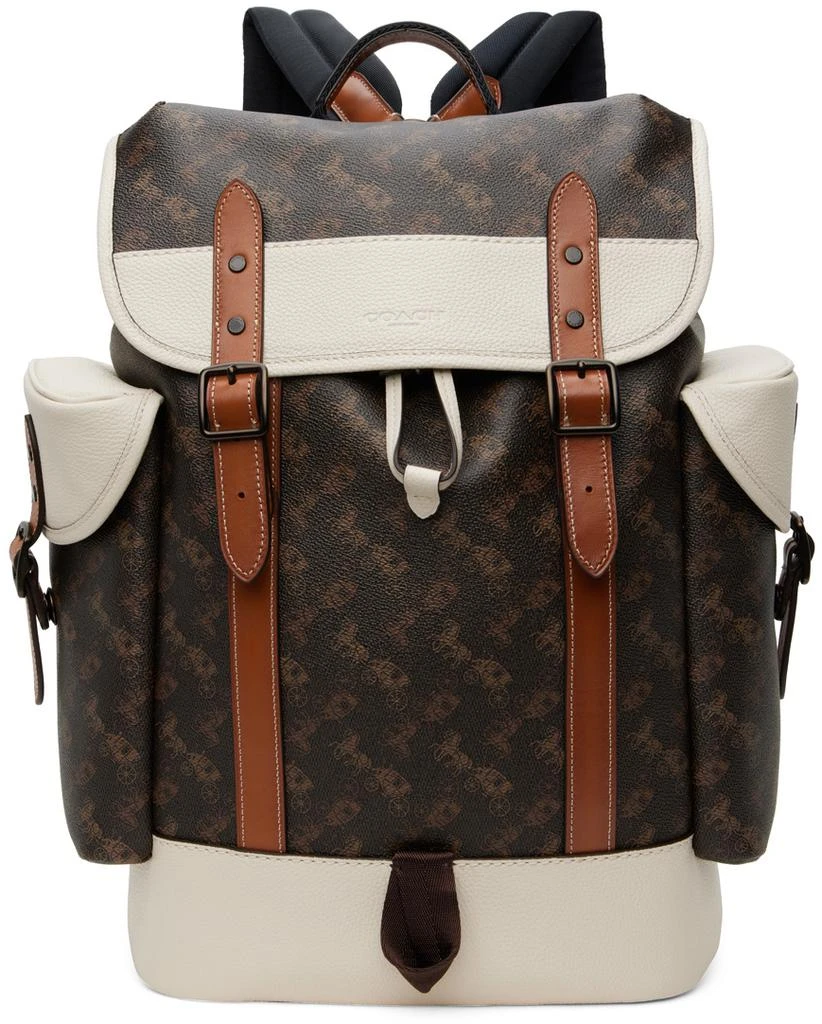 商品Coach|Brown & Off-White Hitch Backpack,价格¥2977,第1张图片