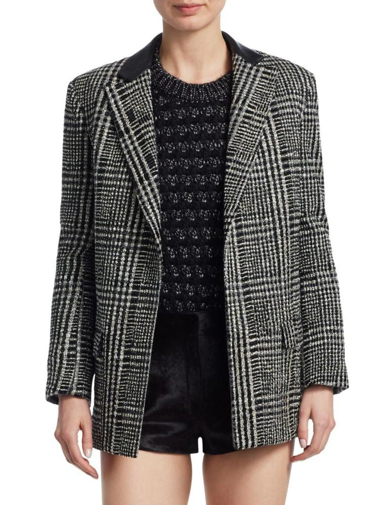 商品Yves Saint Laurent|Embroidered Check Jacket,价格¥55989,第1张图片