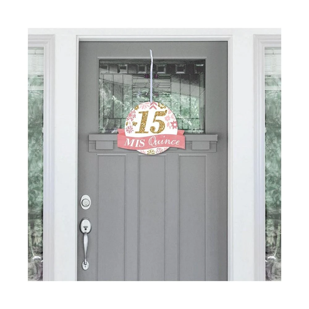 商品Big Dot of Happiness|Mis Quince Anos - Hanging Porch Quinceanera Outdoor Front Door Decor - 1 Pc Sign,价格¥134,第2张图片详细描述