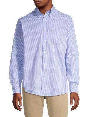 商品Brooks Brothers|Regent-Fit Seersucker Striped Shirt,价格¥263,第1张图片