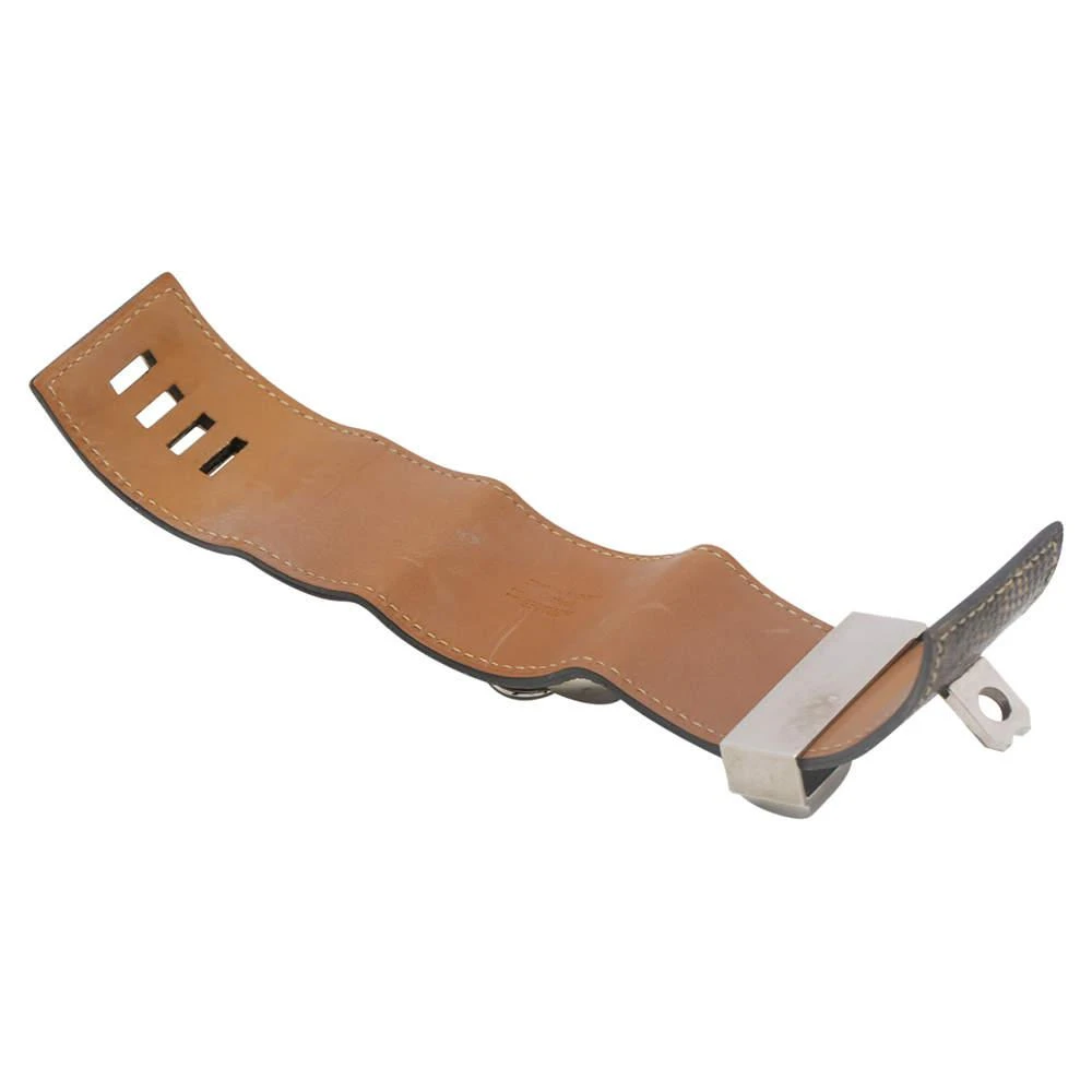 Hermes Brown Leather Lizard Collier de Chien Wide Bracelet 商品
