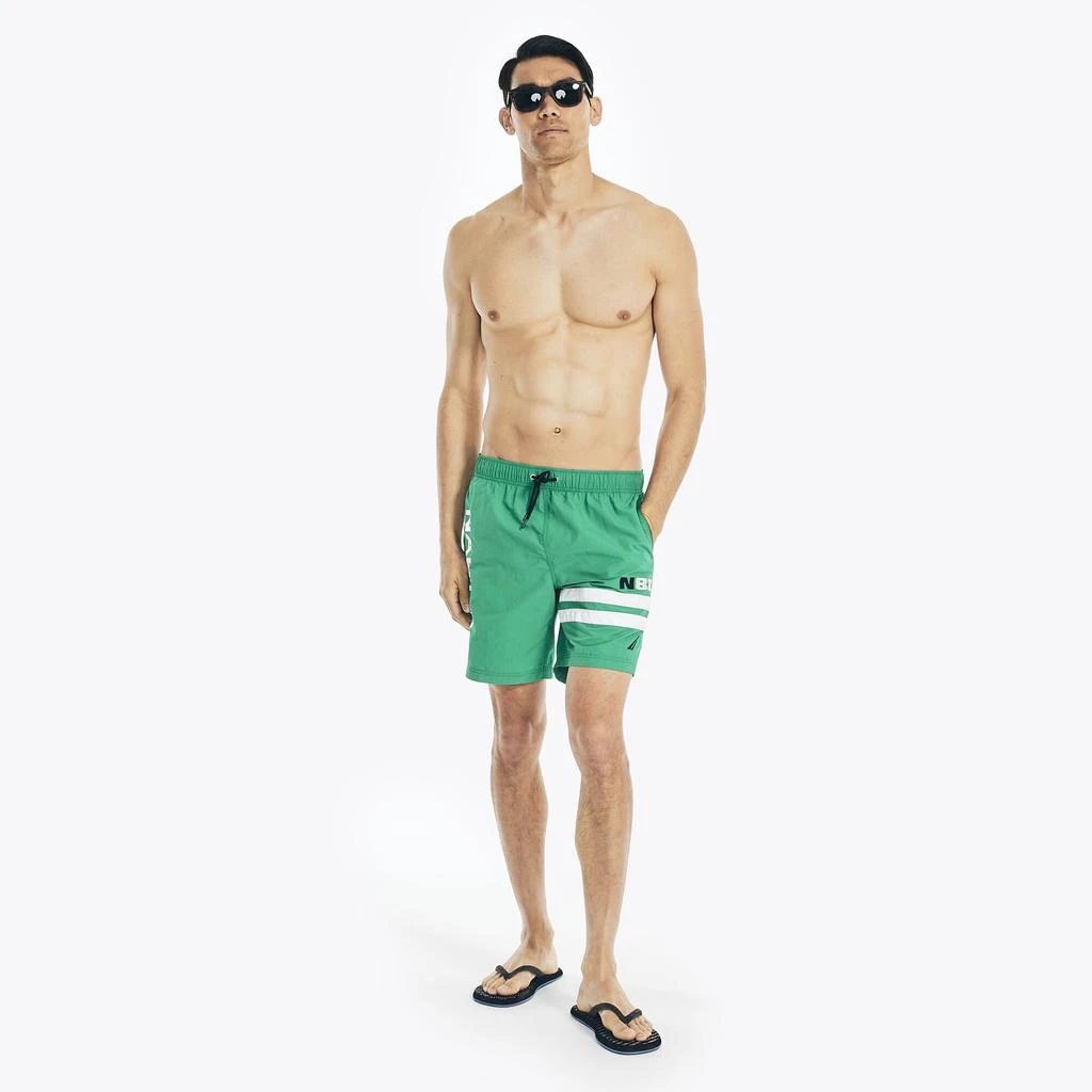 商品Nautica|Mens 8" Logo Stripe Quick-Dry Swim,价格¥88,第2张图片详细描述