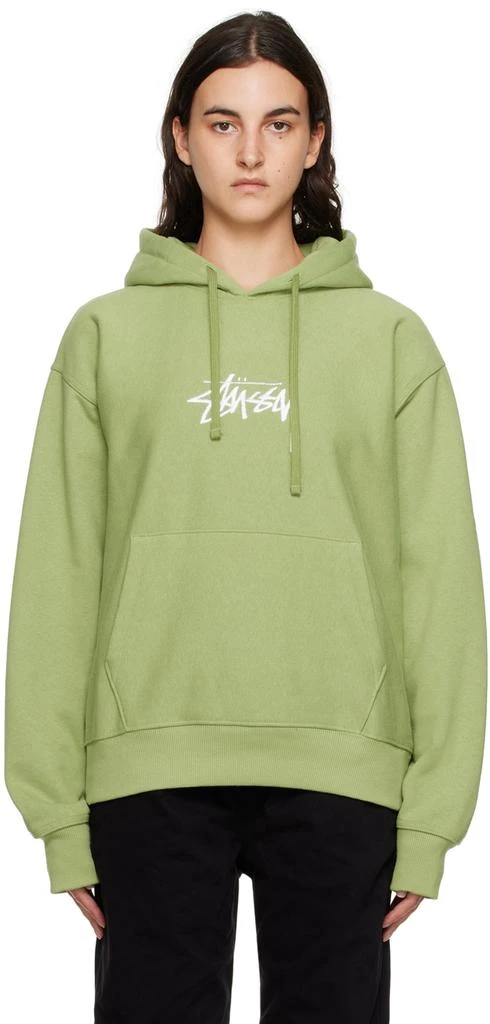 商品STUSSY|Green Embroidered Hoodie,价格¥875,第1张图片