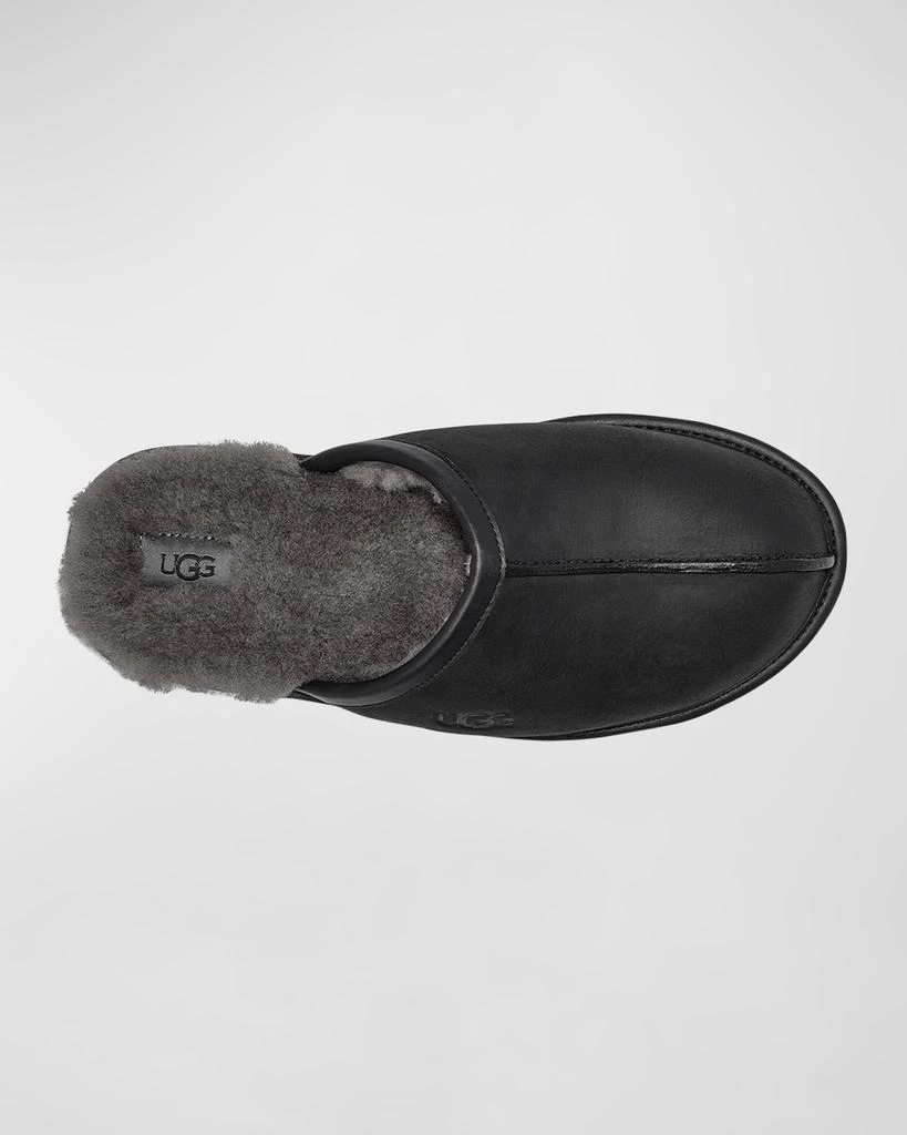 Men's Scuff Leather Mule Slippers w/ Wool Lining 商品