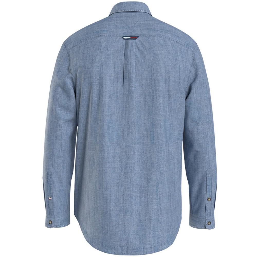 Men's Chambray Badge Logo Long Sleeve Shirt商品第2张图片规格展示