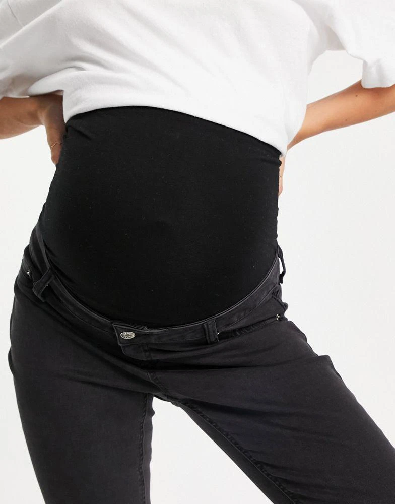 商品ASOS|ASOS DESIGN Maternity ultimate skinny jeans in washed black with over the bump waistband,价格¥169,第3张图片详细描述