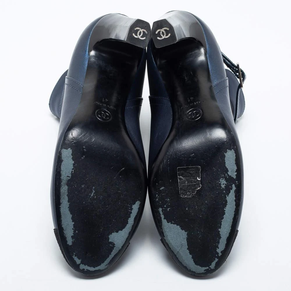 Chanel Navy Blue/Black Suede And Leather Ankle  Boots Size 41 商品