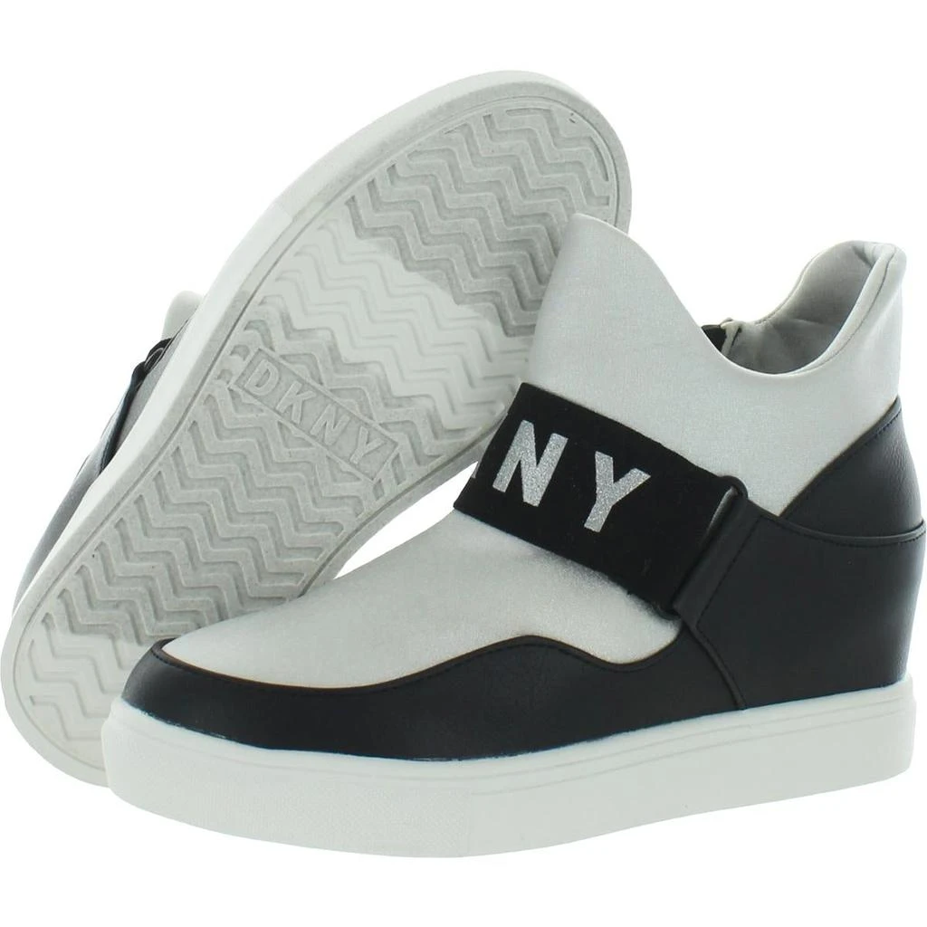 商品DKNY|DKNY Girls Whitney Faux Leather Lifestyle Wedge Sneaker,价格¥152,第2张图片详细描述