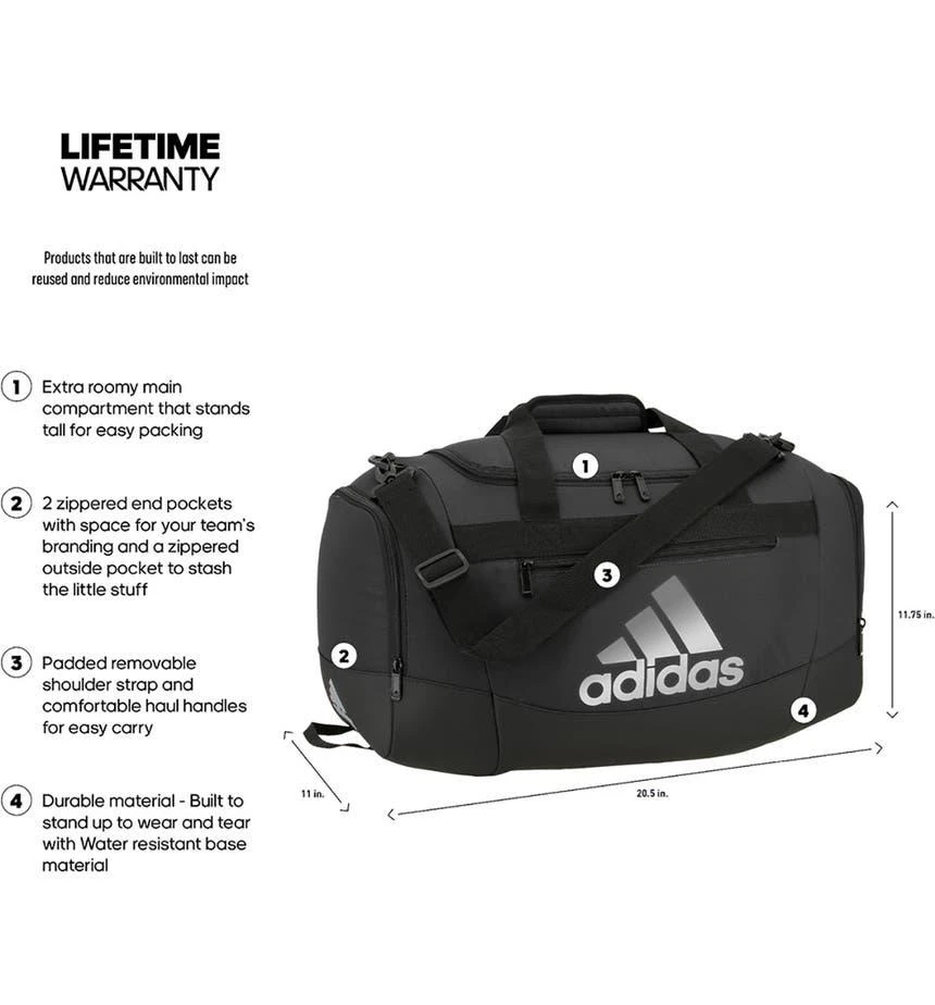 商品Adidas|Defender IV Small Duffel Bag,价格¥178,第5张图片详细描述