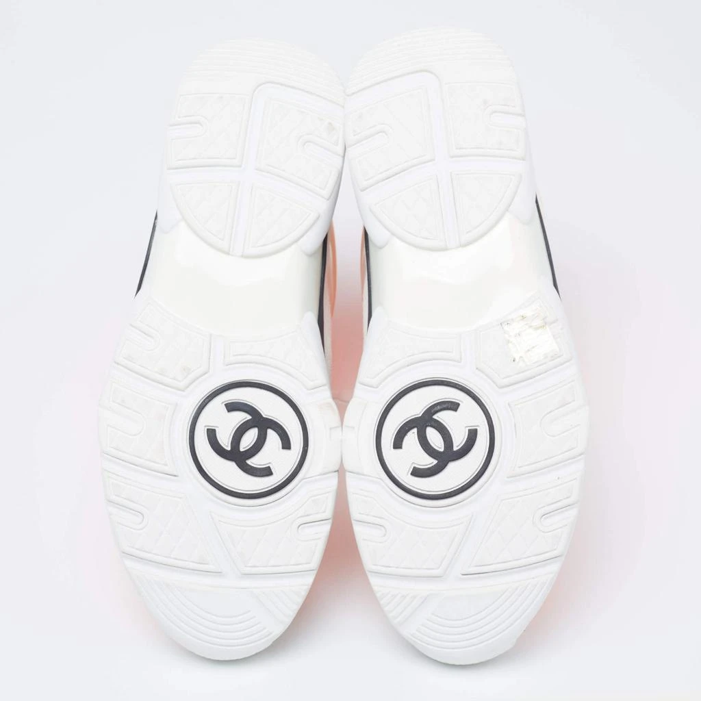 Chanel Orange/Grey Suede And Leather CC High Top Sneakers Size 42 商品