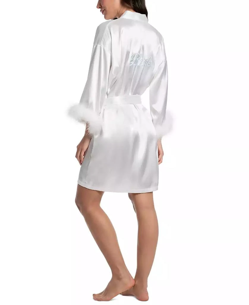 商品Linea Donatella|Women's Satin Feather-Trim Bride Robe,价格¥228,第2张图片详细描述