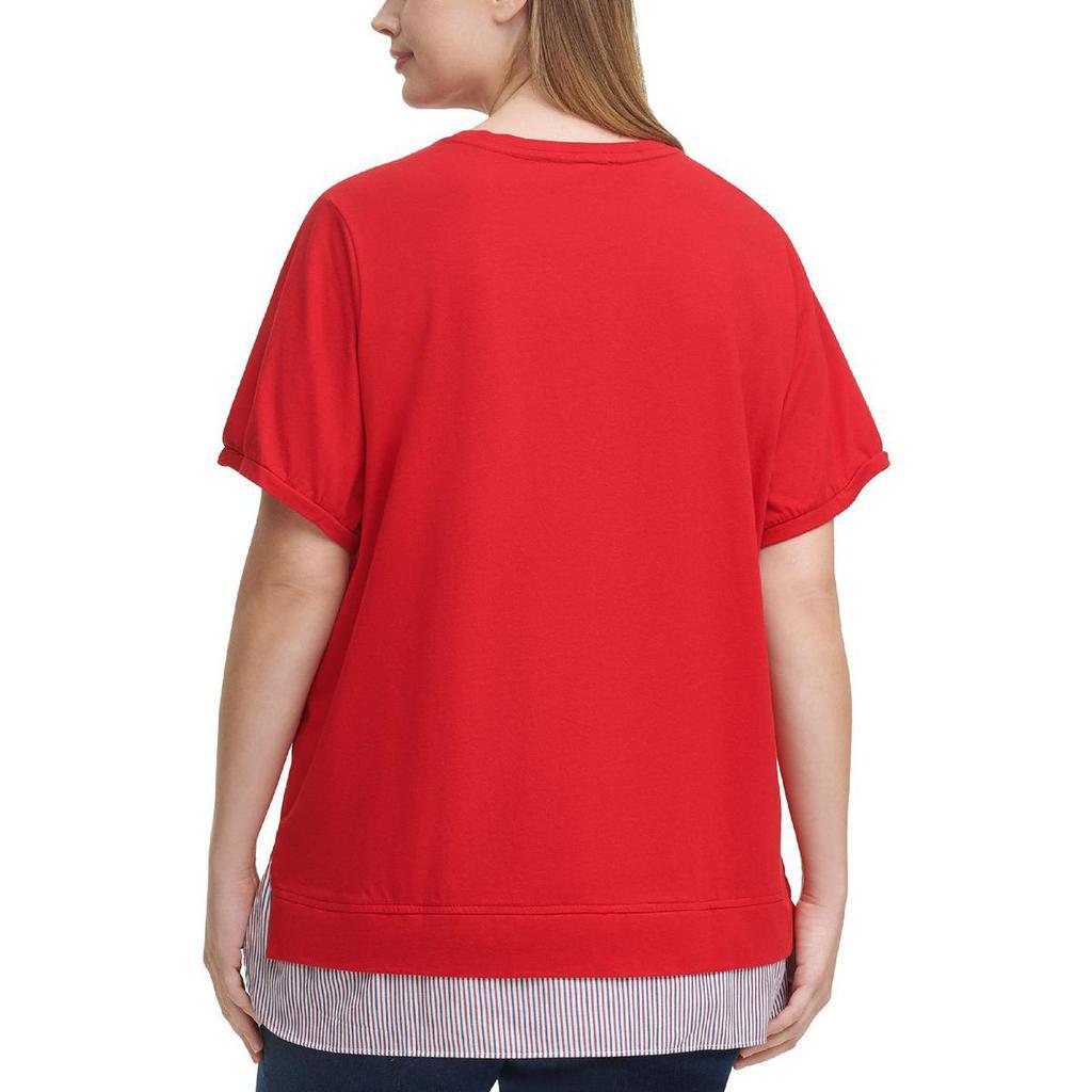 商品Tommy Hilfiger|Tommy Hilfiger Womens Plus Modal Blend Crewneck Pullover Top,价格¥224,第4张图片详细描述