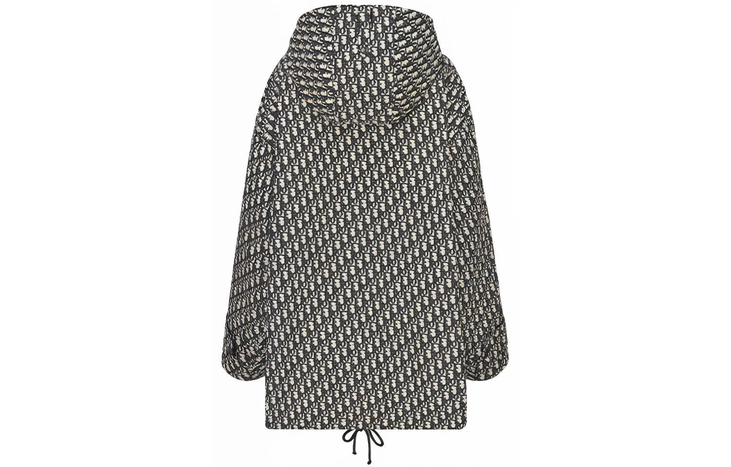 商品[国内直发] Dior|迪奥 科技塔夫绸Oblique印花连帽夹克外套 女款 黑色,价格¥26830,第5张图片详细描述