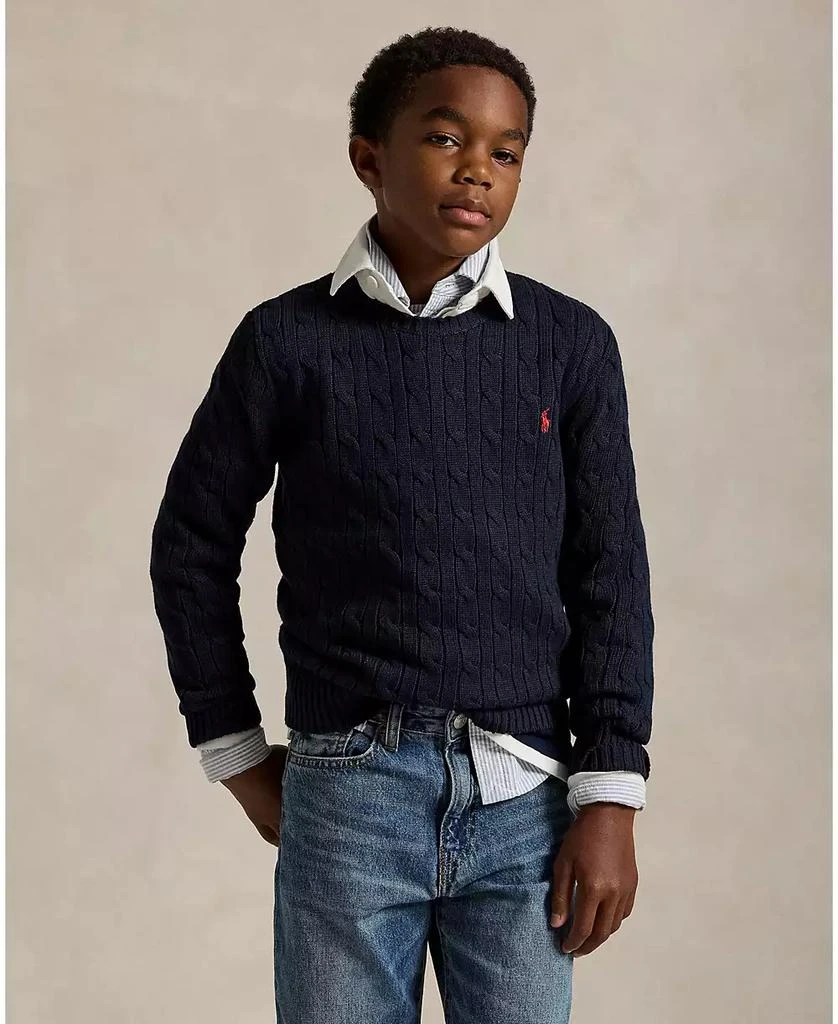 商品Ralph Lauren|拉夫劳伦 男大童款绞花针织毛衣,价格¥485,第1张图片