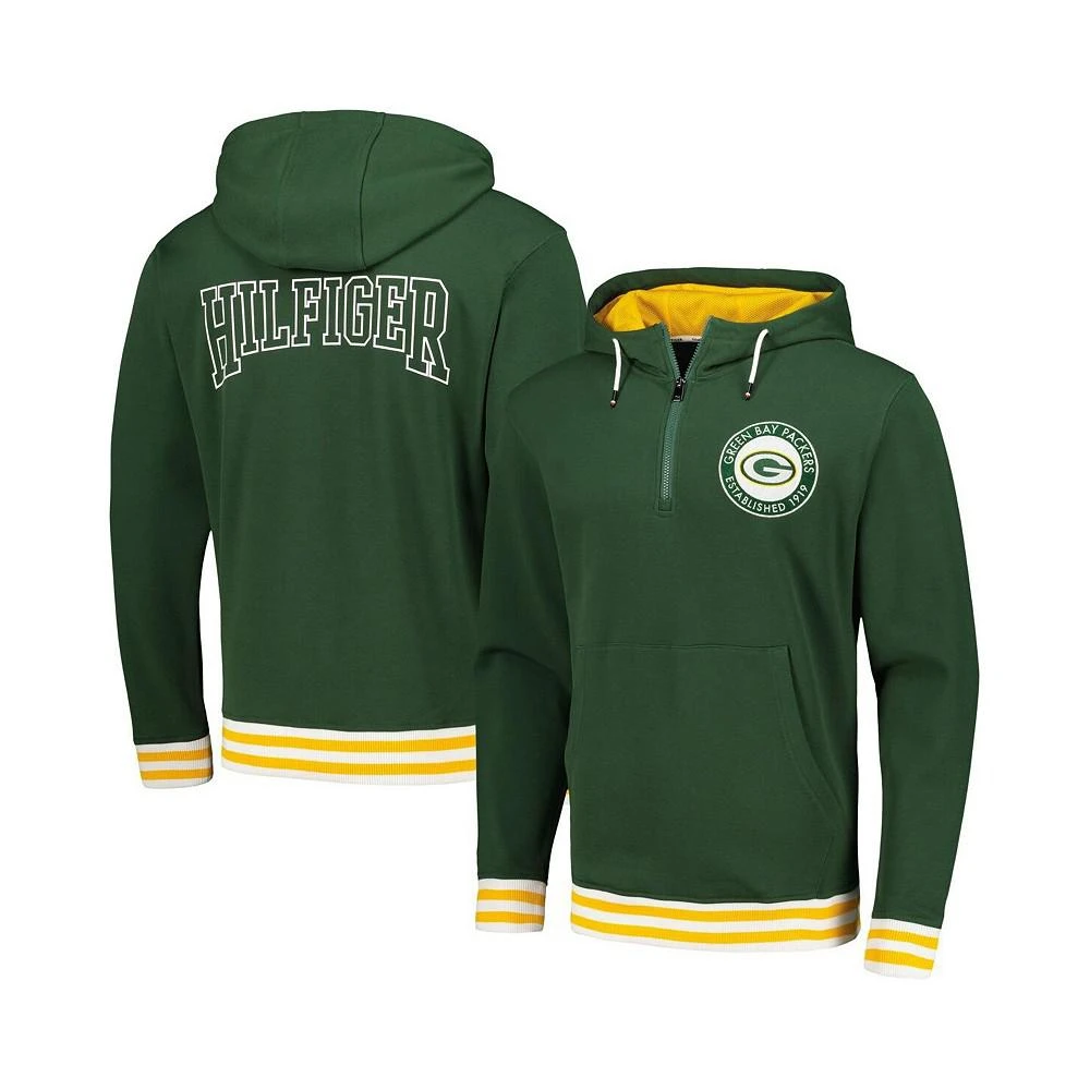 商品Tommy Hilfiger|Men's Green Green Bay Packers Aaron Quarter-Zip Hoodie,价格¥736,第1张图片