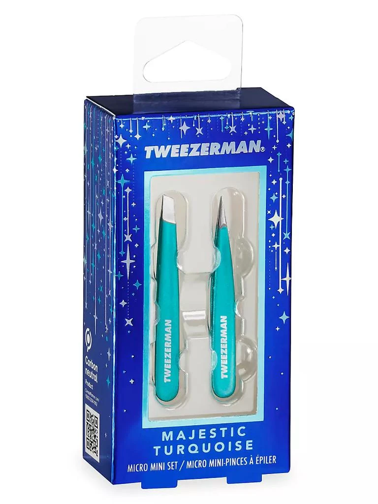 商品Tweezerman|Majestic Turquoise 2-Pice Micro Mini Slant & Point Tweezers Set,价格¥120,第2张图片详细描述