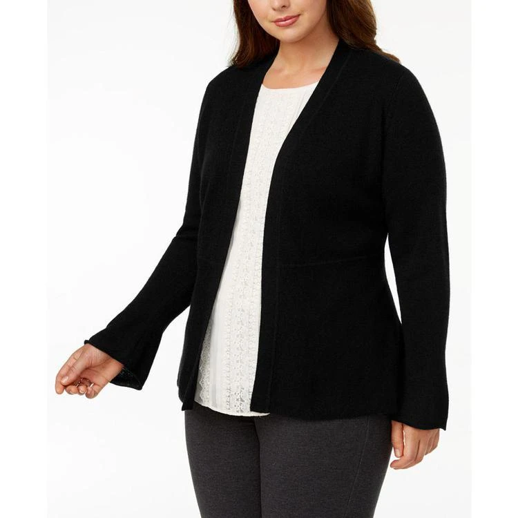 商品Charter Club|大码 Cashmere Peplum Cardigan, Created for Macy's,价格¥449,第1张图片