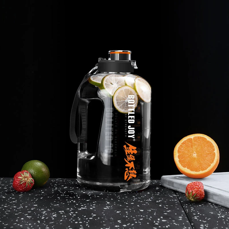 BOTTLED JOY吨吨桶运动水壶大容量户外健身便携冠军同款带提绳刻度提醒 1.5L 商品
