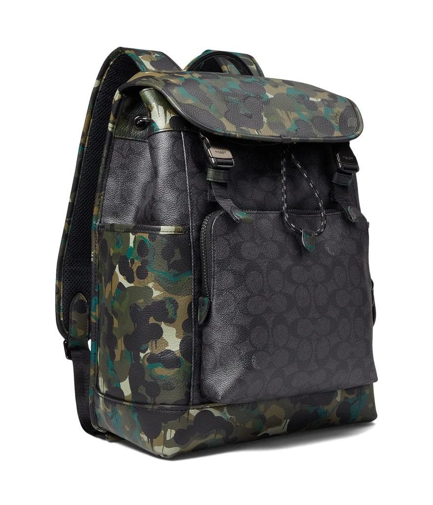商品Coach|League Flap Backpack in Signature with Camo Print Leather,价格¥4359,第1张图片