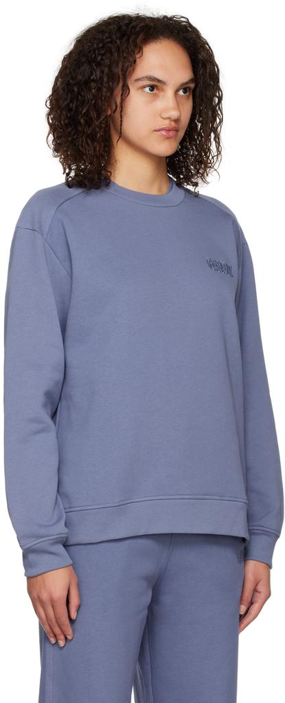 Blue Drop Shoulder Sweatshirt商品第2张图片规格展示