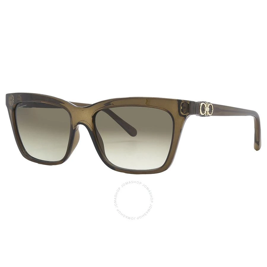 商品Salvatore Ferragamo|Salvatore Ferragamo Green Gradient Square Ladies Sunglasses SF1027S 315 55,价格¥593,第3张图片详细描述
