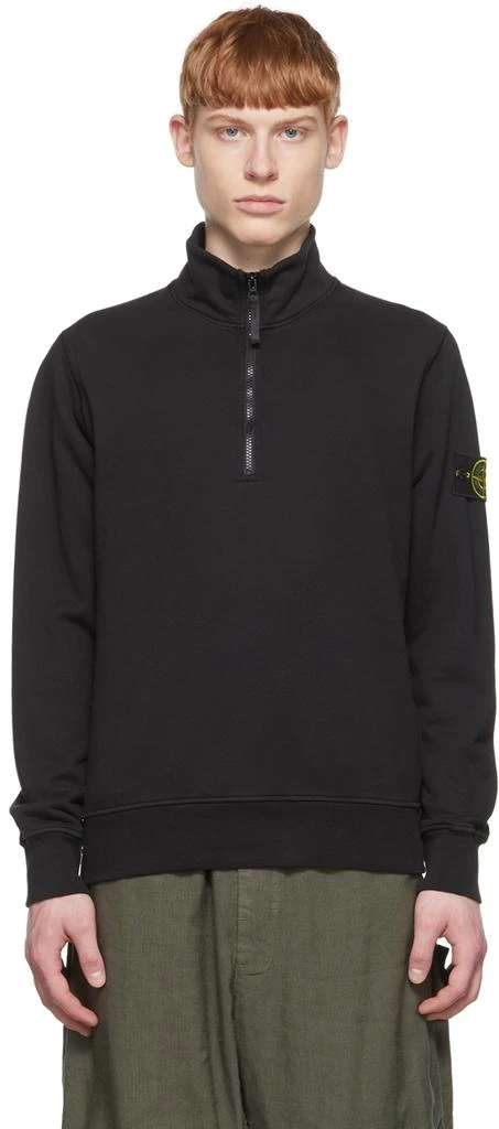 商品Stone Island|Black Cotton Hoodie,价格¥1610,第1张图片