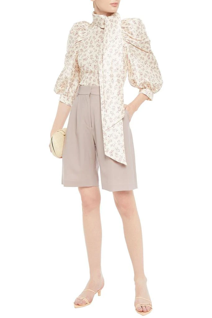 商品Zimmermann|Tie-neck gathered floral-print silk blouse,价格¥1792,第2张图片详细描述