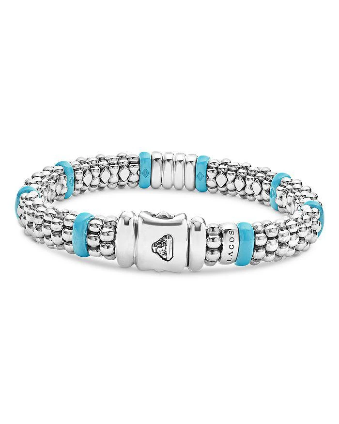 商品LAGOS|Blue Caviar & Diamond Sterling Silver Bracelet, 6.5,价格¥14131,第2张图片详细描述
